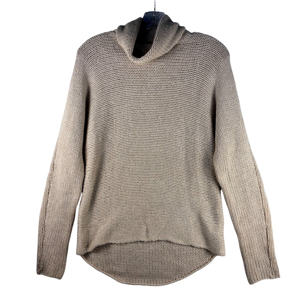 Lauren Ralph Lauren Cowl Neck Sweater Beige Lambswool Cashmere Blend Small